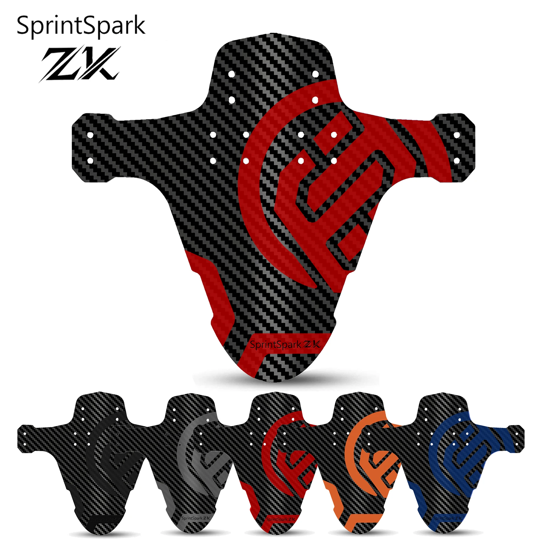 SprintSparkZ Upgraded Carbon Pattern Bicycle Fender Road Mou