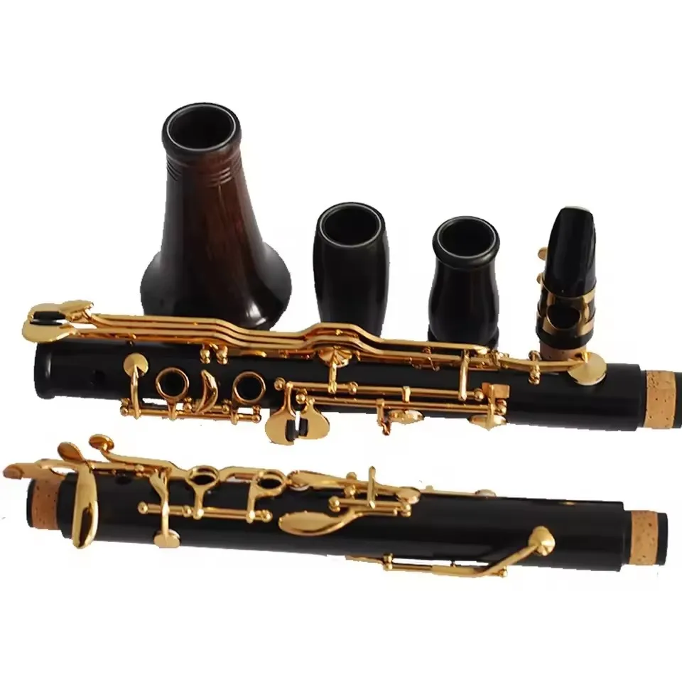Clarinetto in ebano G di vendita calda, strumento OEM placcato in oro