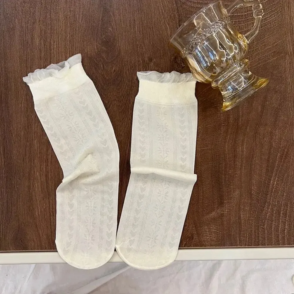 3Pairs New Girls Knee High Socks Long Soft Lace Stuff Princess Sock Ruffle Cute Girl Socks