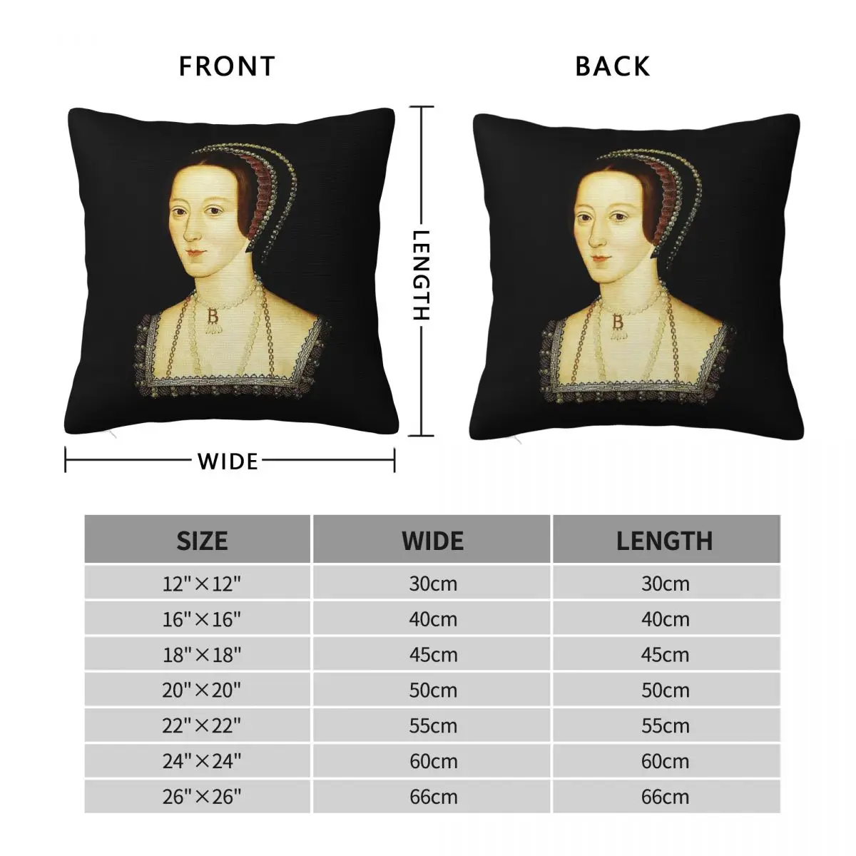 Anne Boleyn Queen Of England Square Pillowcase Polyester Linen Velvet Creative Decor Throw Pillow Case Bed Cushion Cover 45x45