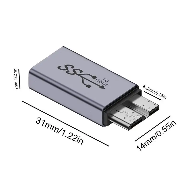 USB tipo C para Micro-B cabo conversor, disco rígido externo