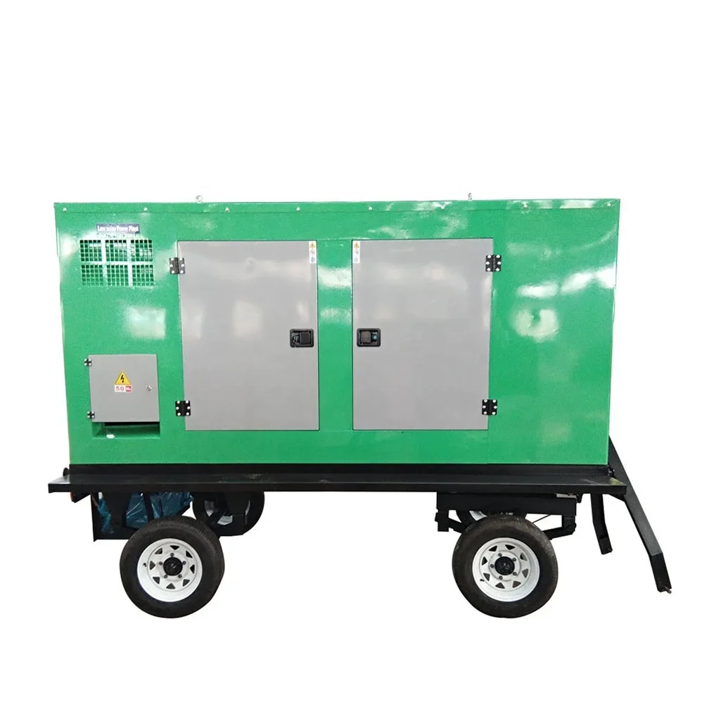مولدات الديزل الصامتة المحمولة مولدات المقطورة المتنقلة 30kw 40kw