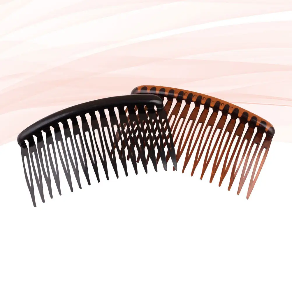 

2Pcs Plastic Hair Comb 16 Tooth Lightweight Elegant Headdress for Bride Wedding Engagement Party Women Decoration