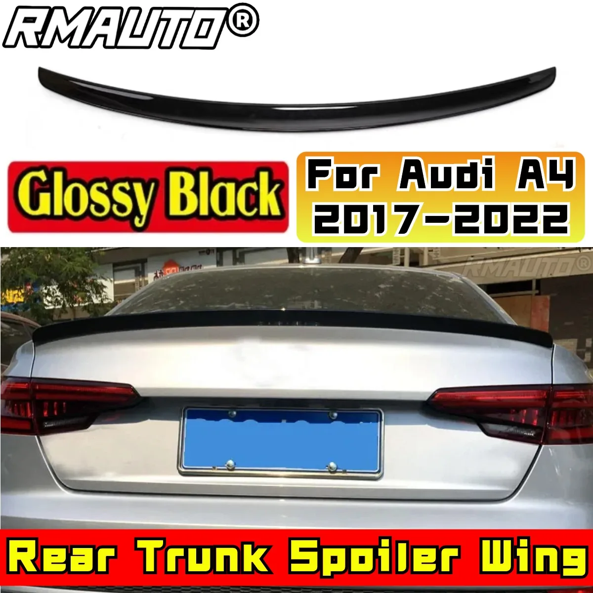 

Car Rear Trunk Spoiler Wing Car Accessories Car Rear Spoiler Wing For Audi A4 B9 2017-2022 Rear Trunk Spoiler Modification Part