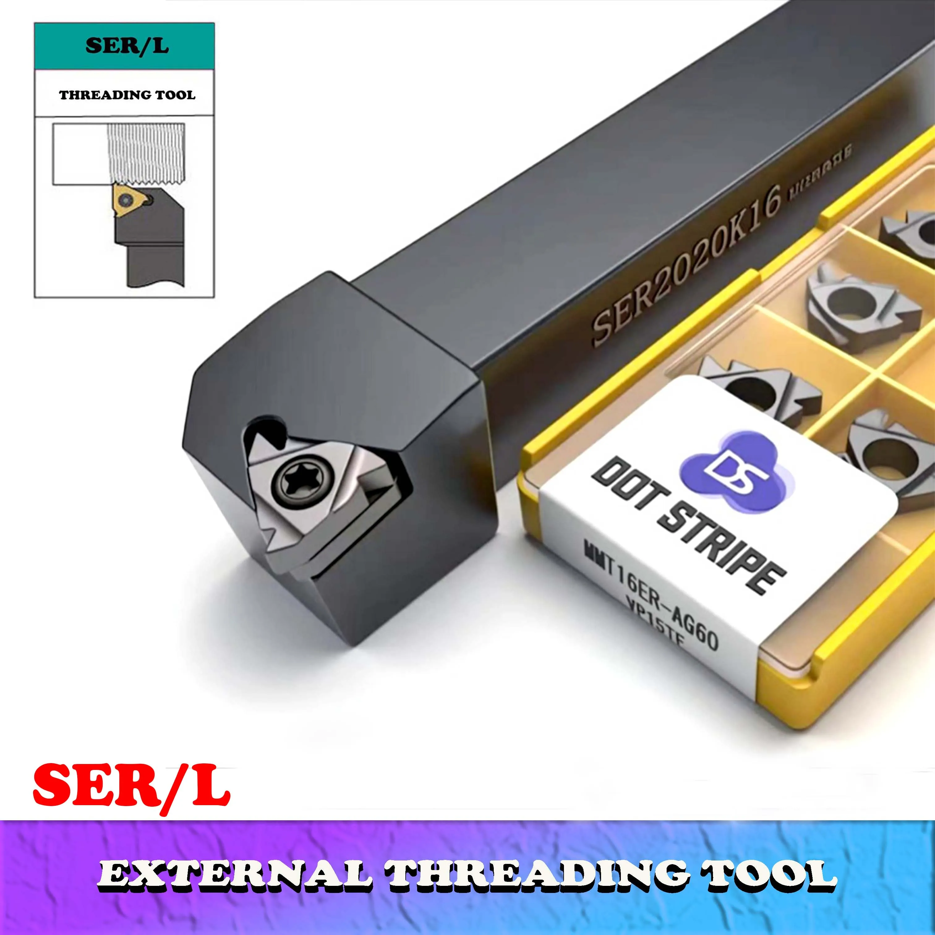 

Оригинальный резьбовой поворотный держатель инструмента SER2020K16 SEL2020K16 20 мм токарный резак SER 2020 сверлильный стержень для карбидных вставок 16ER AG6060