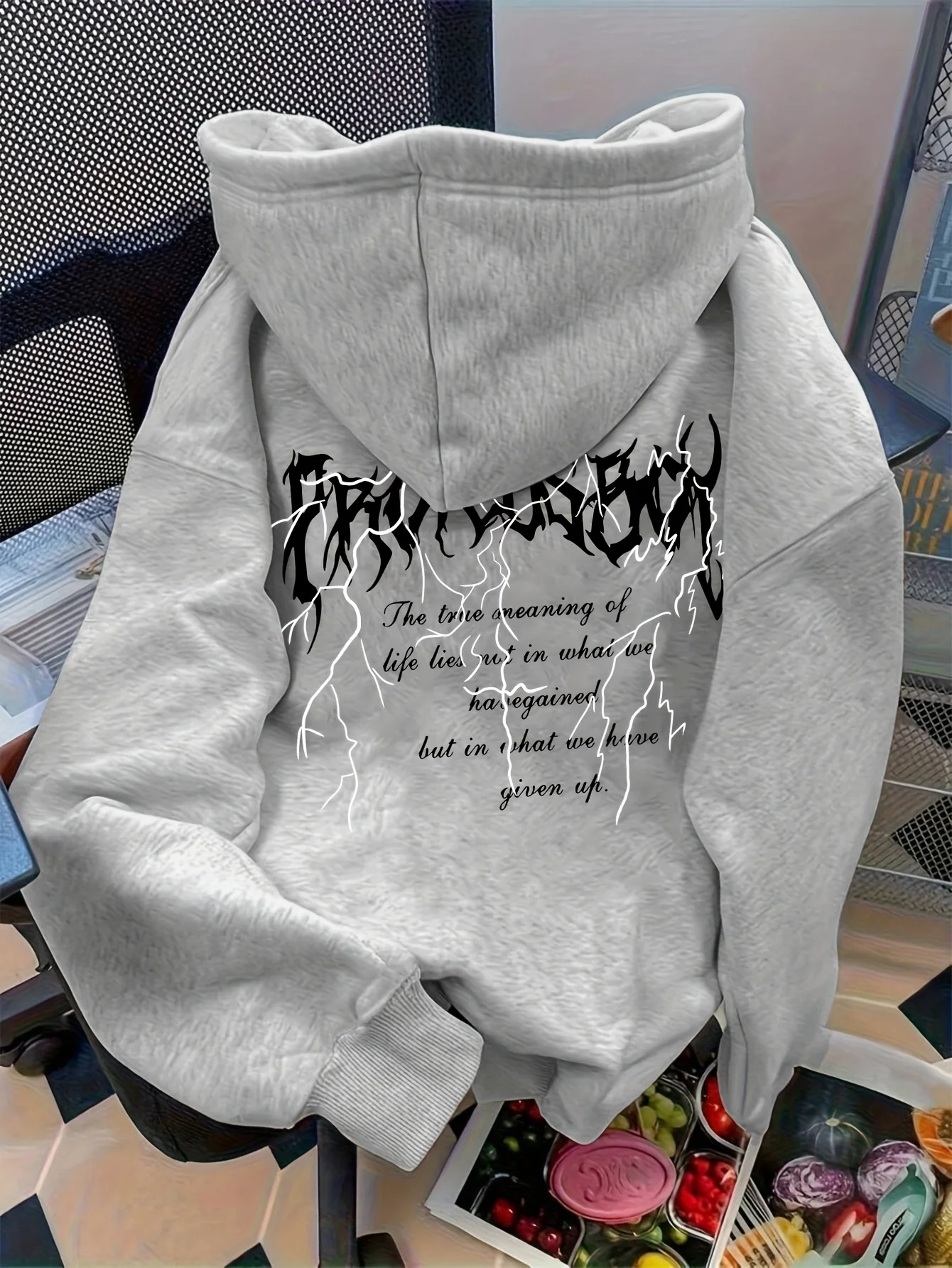 

Women's fashionable hooded sweatshirt with fashionable creative design and English letters hoodie sweatshirt hoodie