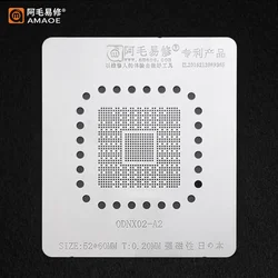 0.20MM AMAOE BGA Stencil For ODNX02-A2 Game Player Switch CPU Reballing IC Pin Solder Tin Plant Net Square Hole