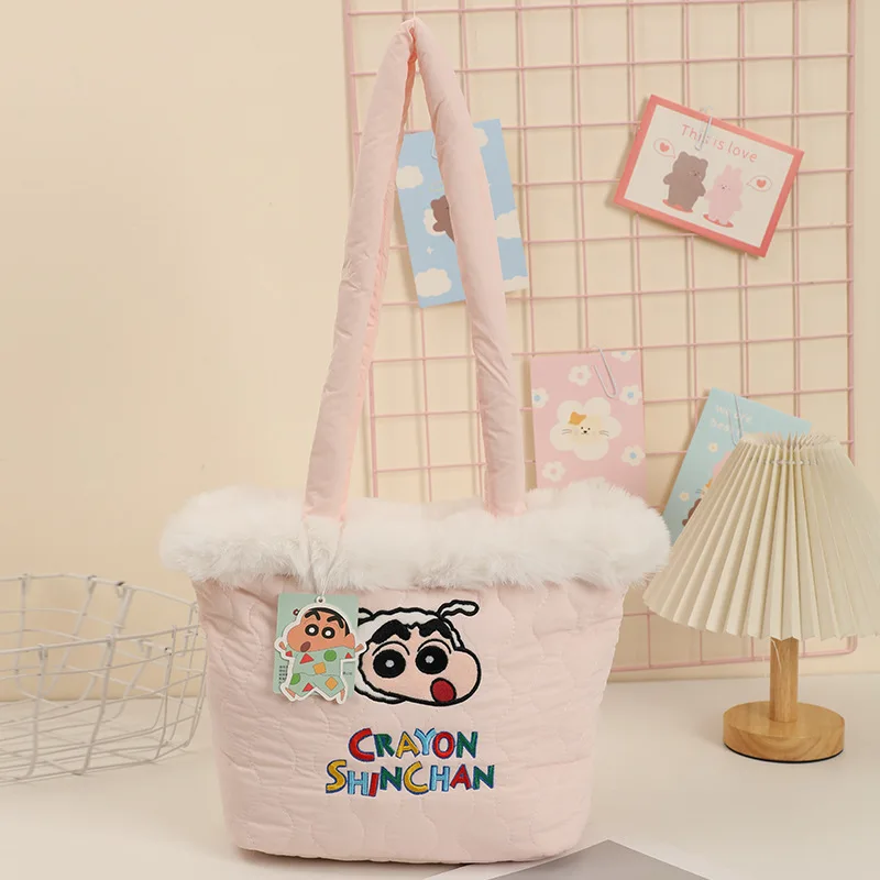 Winter Wachs Kreide Shin-chan Waniyama San Mädchen Nette Plüsch Eimer Tasche Anime Kawaii Große Kapazität Schulter Puppe Tasche Weihnachten geschenk