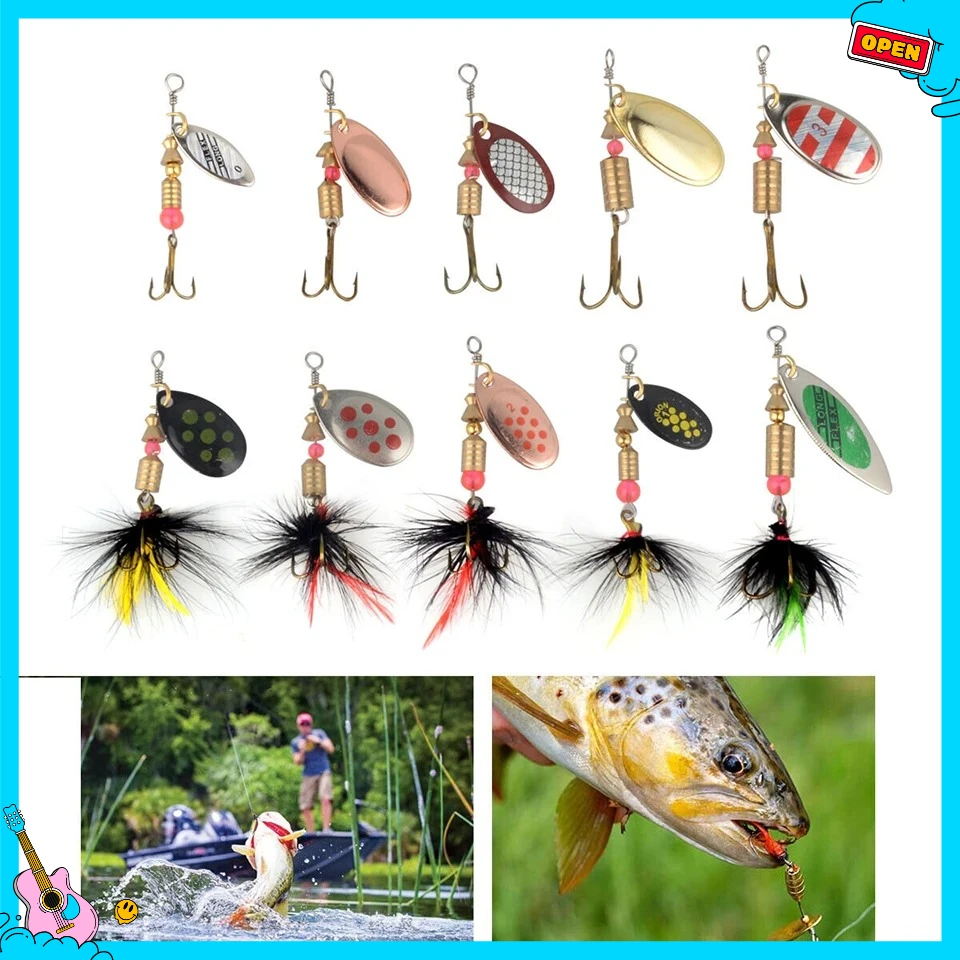 ملعقة معدنية سبينر إغراء 2 إلى 8 جرام 3.5 جرام 10 قطعة/الوحدة ملعقة كرانكبيتس الصيد المتذبذب ل بايك الكروشيه مجموعة أدوات الطعم #4