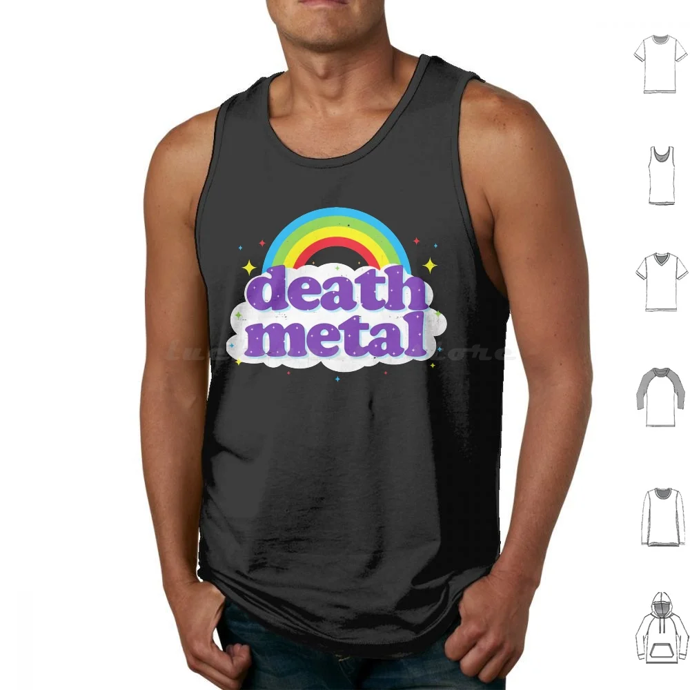 Death Metal Rainbow Essential Tank Tops Print Cotton Death Metal Rainbow Essential