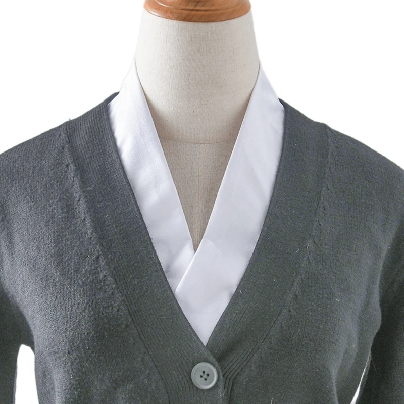 Lapel False V Neck White Collar Sweet Half False V Neck for Shirt Sweater Dropsale