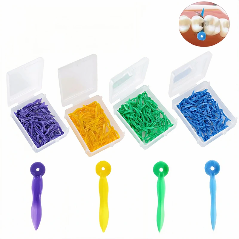 100/400pcs Disposable Dental Wedges Medical Plastic Arc Concave Design Diastema Wedges With End Circular Hole Dentist Care Tools