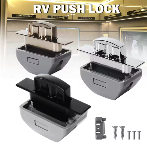 TYTXRV 10 Pcs RV Push Button Latches Locks RV Cabinet Door Push Lock Cabinet Drawer Catch Keyless Push Lock for Camper Caravan