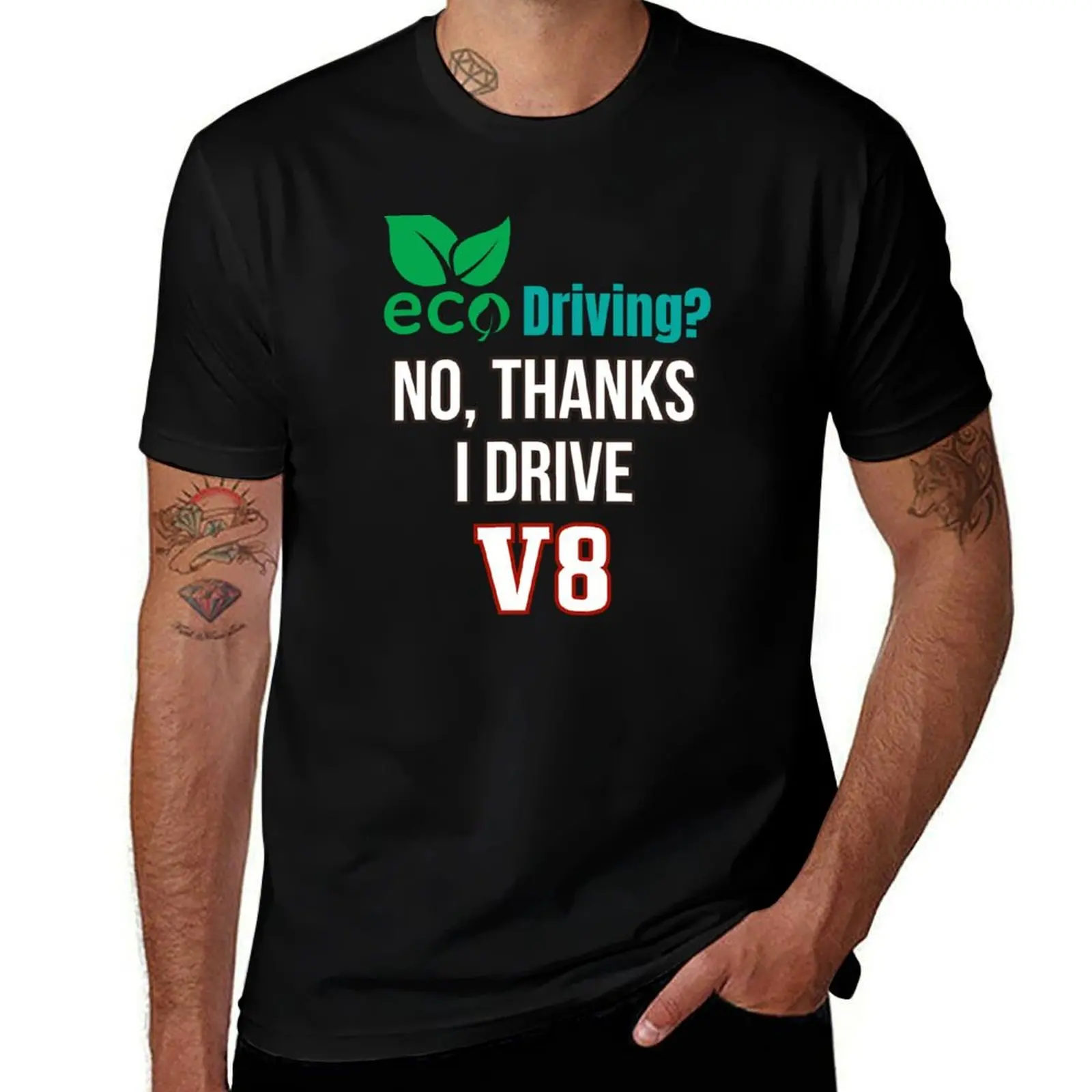 Bold Statement I Choose V8 Power Over Eco Driving T-Shirt Classic Graphic Short Sleeve Top T-Shirt