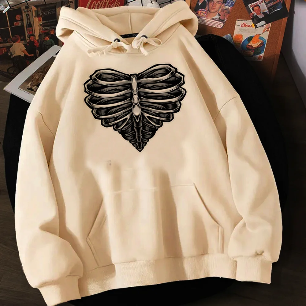 Fashion Y2K Skeleton hoodies women streetwear Fleece Hood female Korean style tracksuit