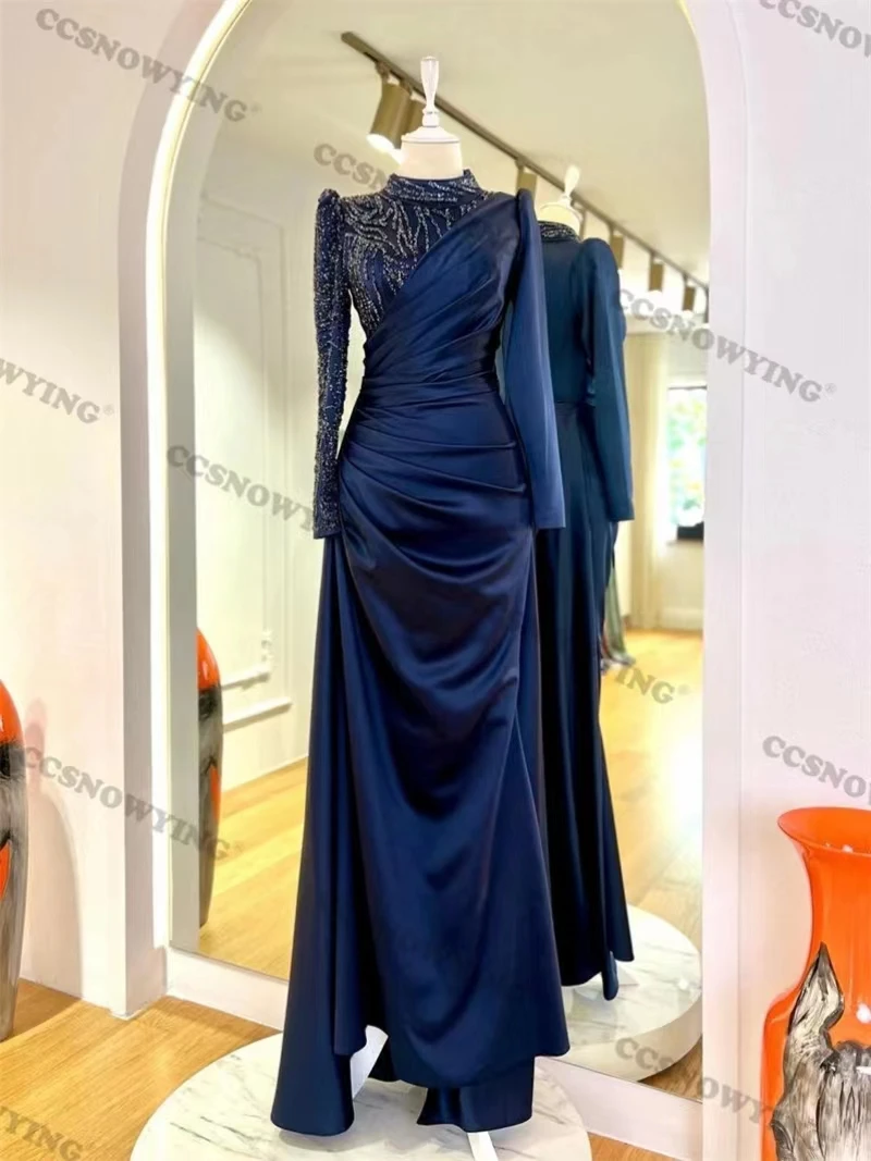 Brand new  Appliques customizable High Neck Long Sleeve Evening Dresses Prom Dress Formal Occasion Dresses