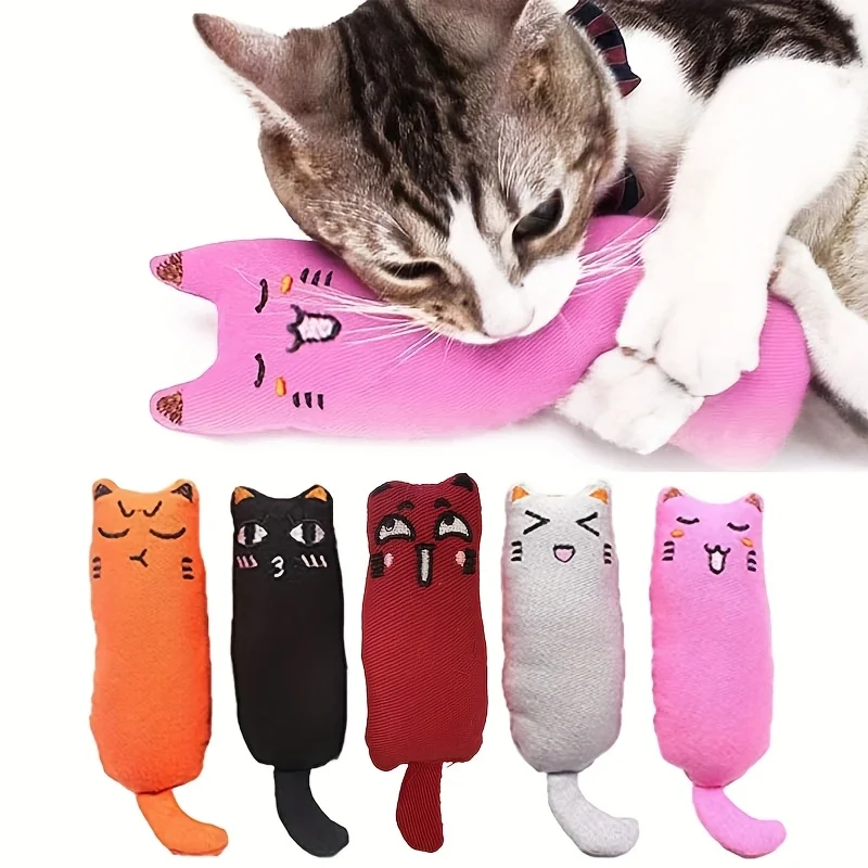 Catnip Toys Cute Thumb Plush Pillow Teeth Grinding Bite-resistant Teasing Relaxation Cat Chew Toy Pet Accessories