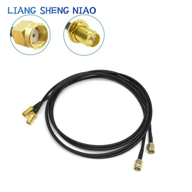 Imagem -03 - Macho para Fêmea Cabo de Extensão Fio Alimentador de Cobre Rp-sma Sma Connector Coaxial Wifi Network Card Rg174 Router Antena