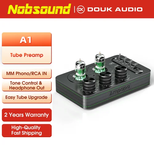 Ampapa A1 HIFI GE5654 preamplificador de fono de tubo de vacío para tocadiscos válvula estéreo preamplificador de Audio amplificador de auriculares con Control de tono