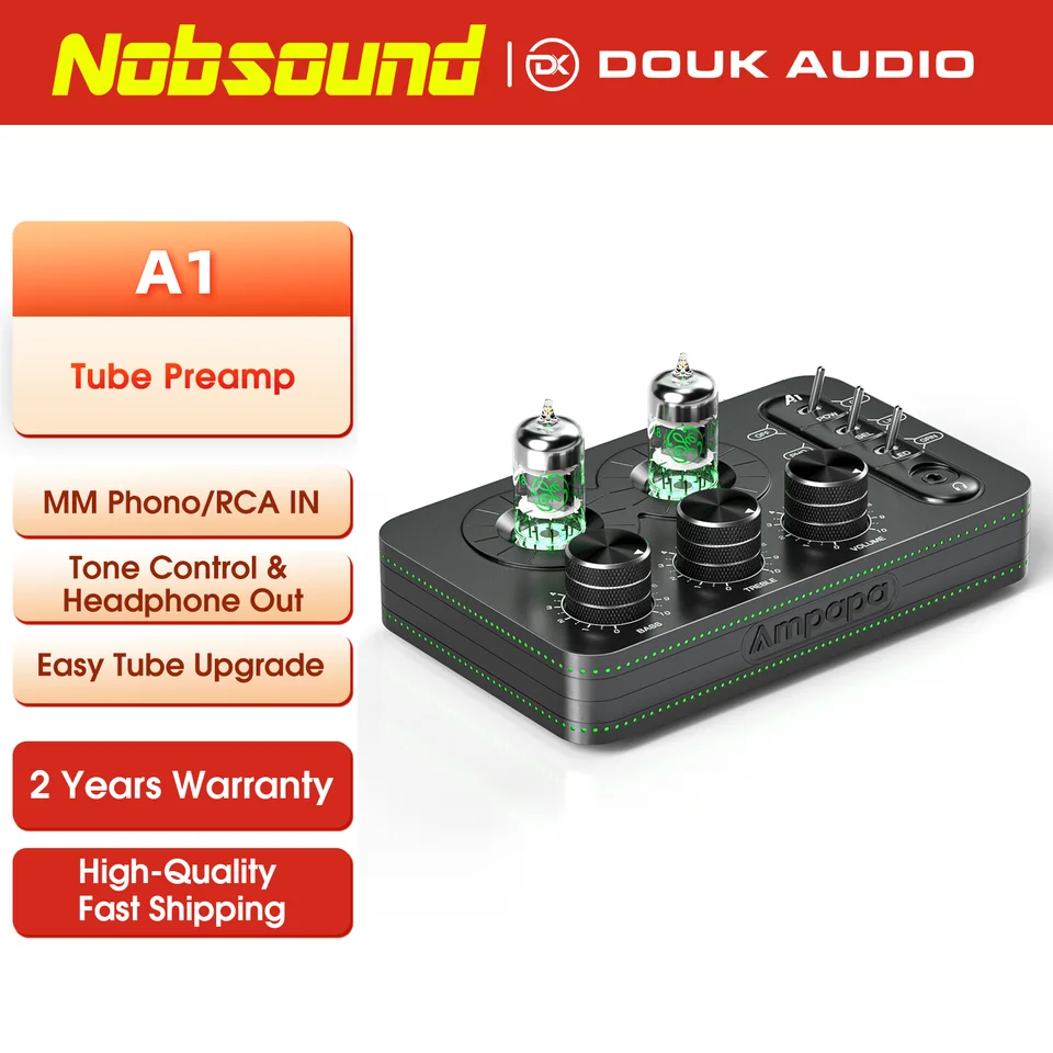 Ampapa A1 HIFI GE5654 Vacuum Tube Phono Preamp for Turntables