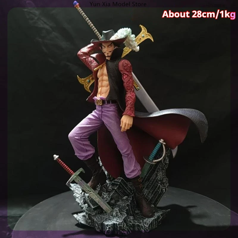 28cm One Piece Dracule Mihawk Replaceable Hand Anime Figure Figures Models Gk Statue Models Boys Collectible Ornament Doll Toys