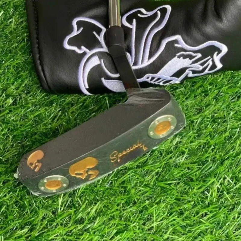 New Men's Golf Putter Skull Gold Right Handed High Quality 32/33/34/35 Inches with Cover with Logo