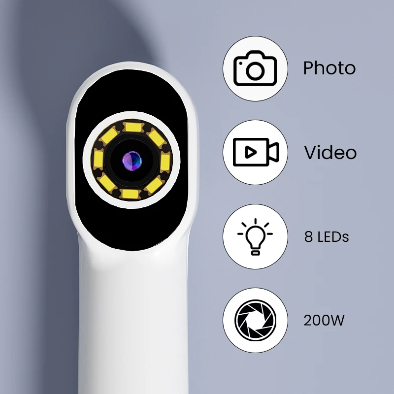 Handheld WIFI Endoscope Video Camera 8LEDs Photo Capture Digital Wireless Inspection Borescope USB-C Charging For Smart Phones