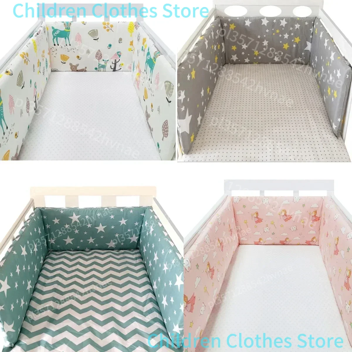 Pare-chocs épais pour lit de bébé, conception à fermeture éclair, une pièce autour du coussin, oreillers de protection de lit, 200x30 CM, 1 pièce