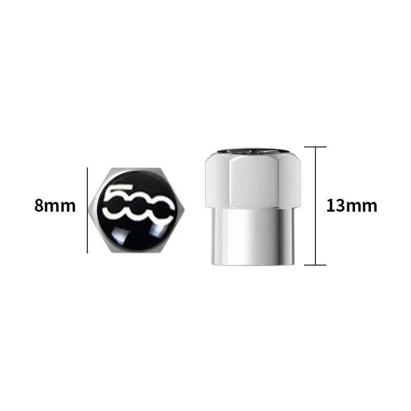 High Quality 4Pcs/set Car Tire Valve Caps Premium Metal Rubber Seal Tire Valve Stem Caps Dust Proof Covers Universal fit for Car