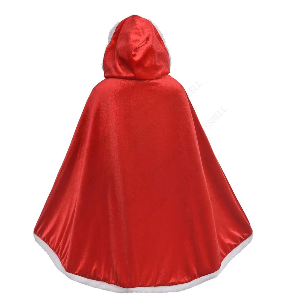 Halloween Kostuum Voor Kinderen Kerst Bontjas Prinses Cosplay Hooded Cape Mantels Meisjes Dress Up Kinderen Warm Winter Wrap Sjaal