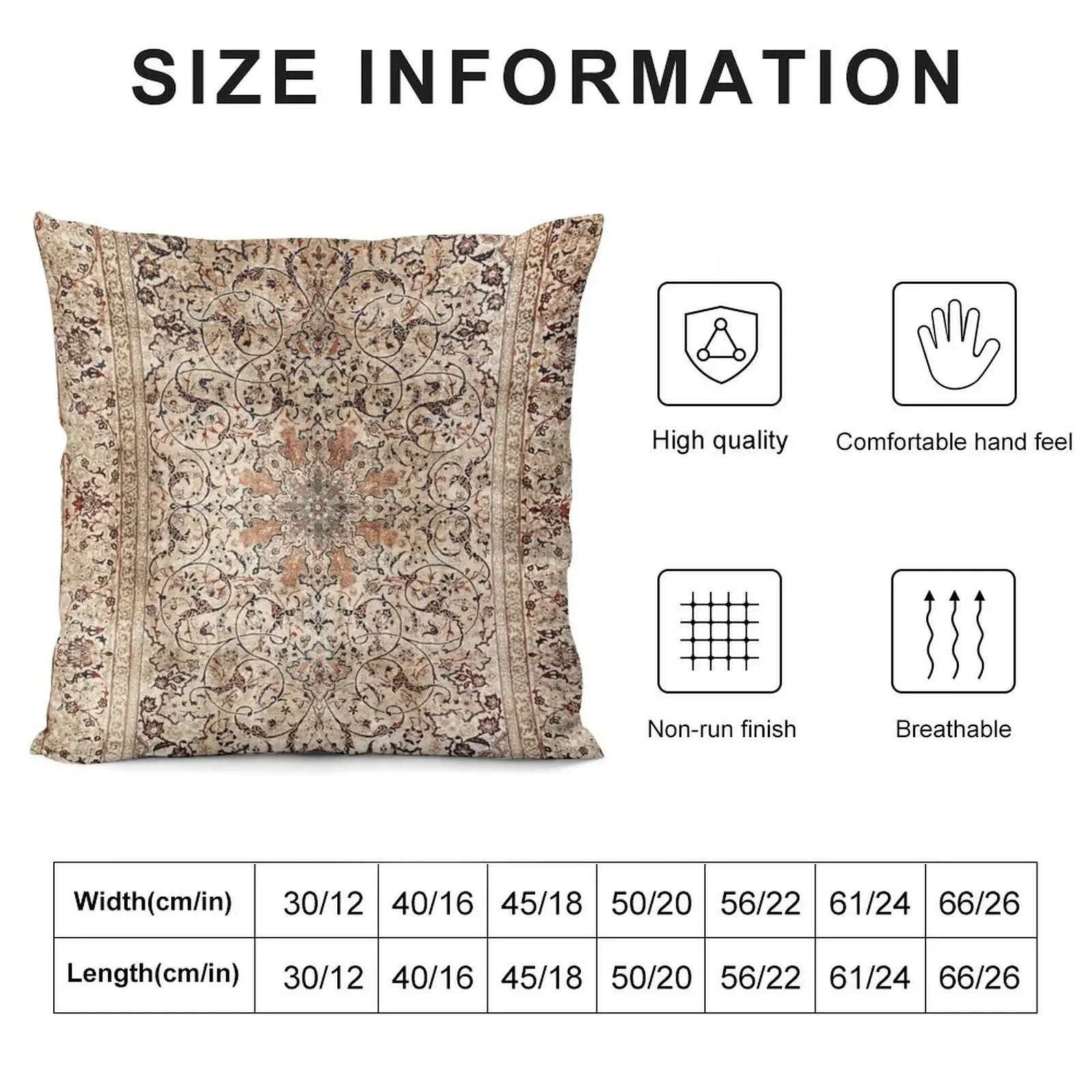 Silk Esfahan Persian Carpet Print Throw Pillow Sofa Cover Rectangular Cushion Cover pillow