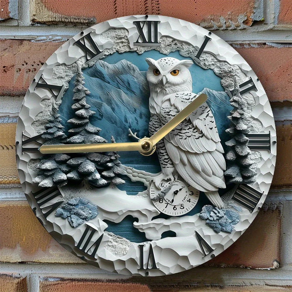 

Elegant Owl-Themed Silent Wall Clock , Ideal for Office & Halloween Decor Living Room Decoration Wall Clock Modern Design