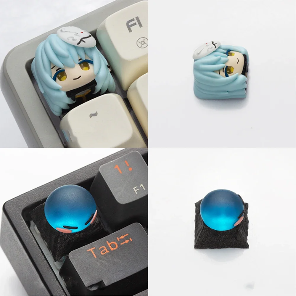 

Anime Peripheral Cute Rimuru Tempest Handwork Resin Individuality Keycap Keyboard Decoration Collect Plaything Festivals Gift