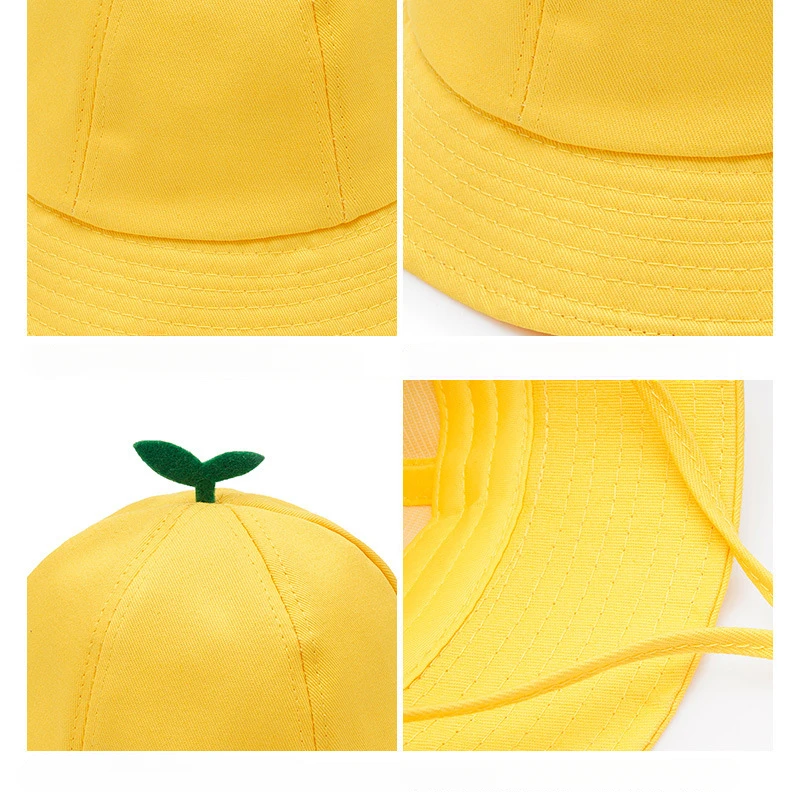 Yellow Hat Kindergarten Fisherman Hat Children Sun Hat Students Newborn Photography Props Baby Caps for Girls Панама Детская