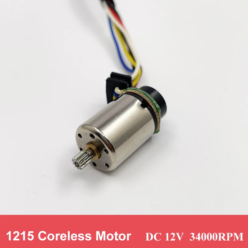 1215 12mm*15mm Coreless Motor with 10T Metal Gear DC 7.2V 9V 12V 34000RPM Ultra-high Speed Steering Engine for Robot