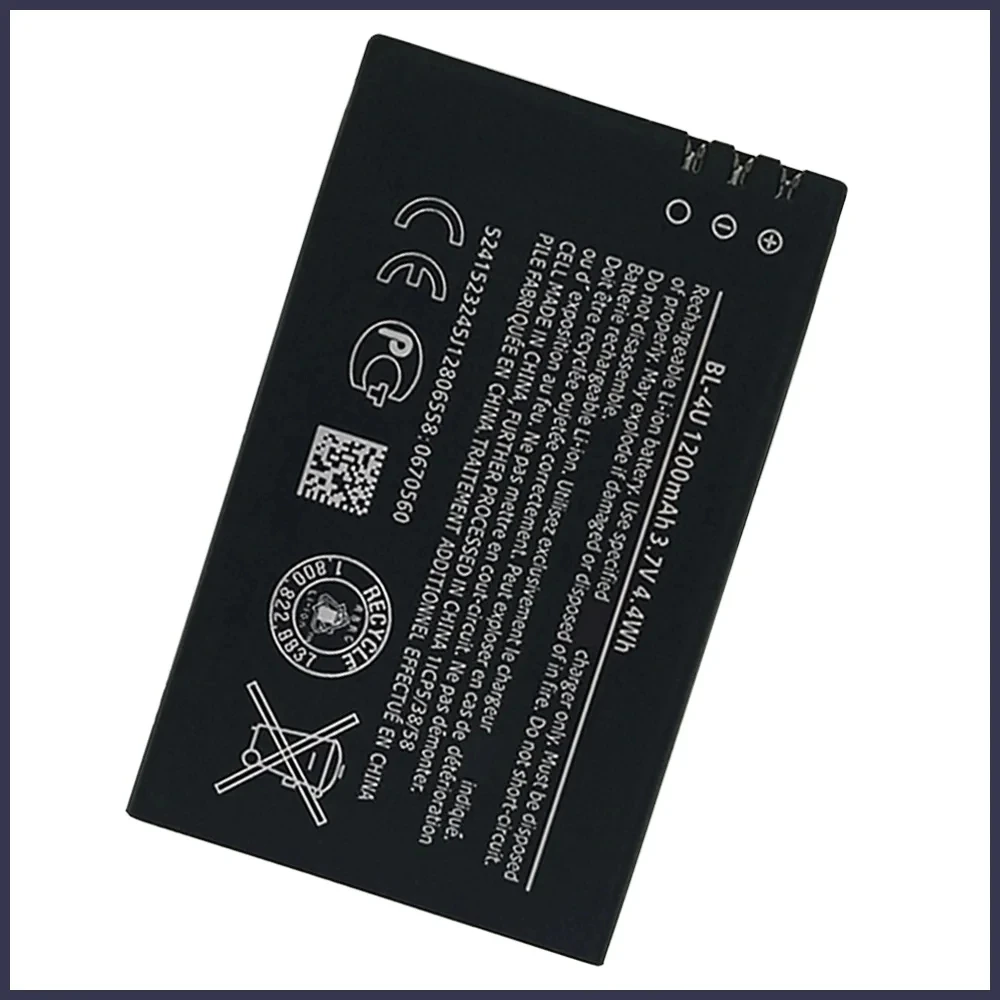 Nuova batteria originale BL-4U BL 4U 1200mAh per Nokia 206 515 5250 5330 xpressusic 5730 C5-03 E66 Asha 300 500 8800 batterie