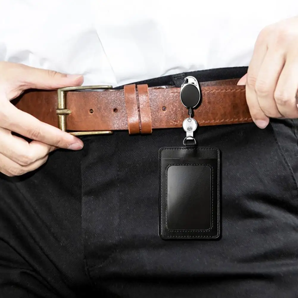 Держатель для карт с пряжкой ремня Выдвижной держатель для удостоверений личности Набор с зажимом для бейджа Катушка Ремешок Карабин Комплект из 2 вертикальных значков для работы
