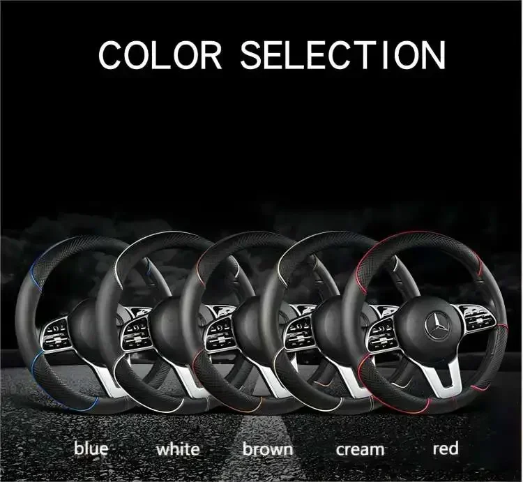 Microfiber leather steering wheel cover image 7