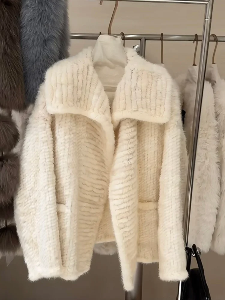 

Unique Beautiful Early Winter Outerwear Lazy Sle Loose Knitwear Large Collar Elegance Women's Top Korean Sle Regular Fit