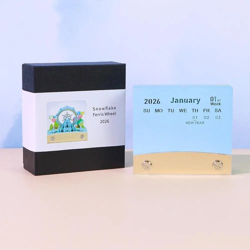 3D Calendar 2026 3D Paper Ferris Wheel Tear Off Calendar Tearable Timepiece Sticky Notes For Work Schedule Planning Organization