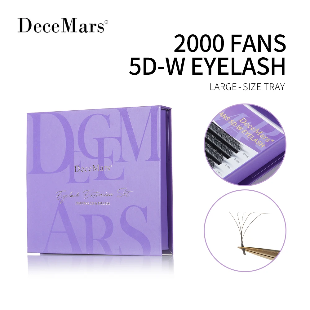 ขนตาปลอม DeceMars แบบ 5D ขนาดใหญ่ ถาดขนาดใหญ่ 2000 ชิ้น