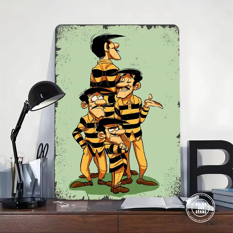 لاكي لوك كاريكاتير ملصق معدني على الحائط ديكور علامات معدنية مخصصة من الألومنيوم لتزيين جدران الفن ديكورات المنزل