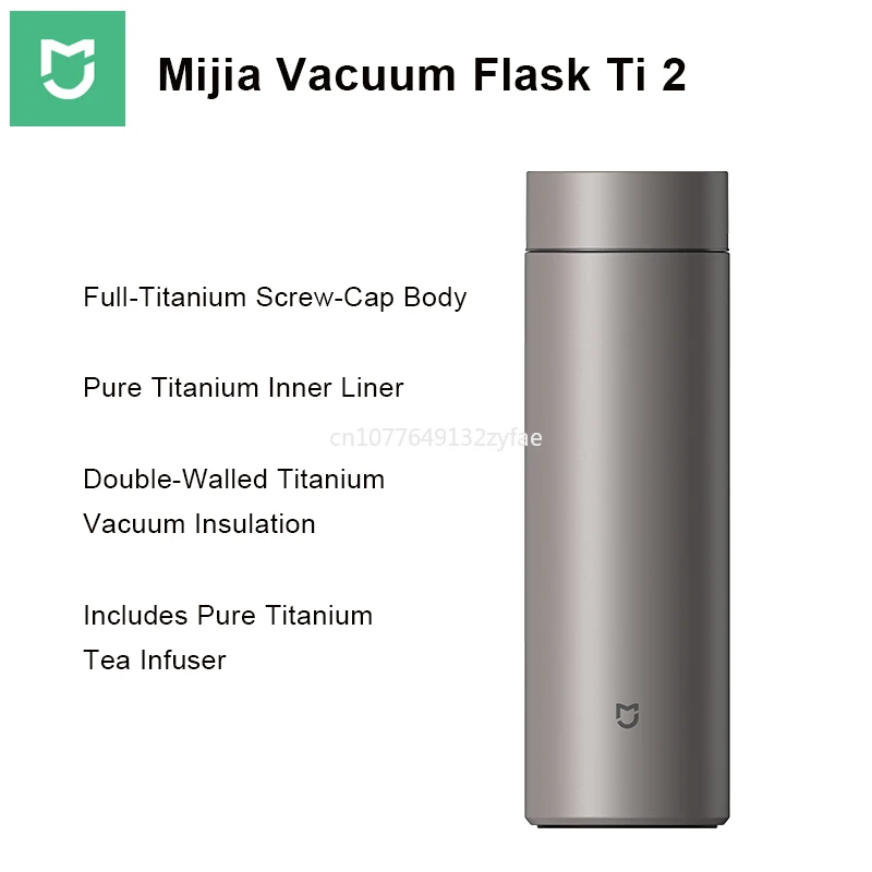 

Новая термокружка Mijia Ti 2: портативный вакуумный термос из титана, сохраняющий тепло до 6 часов, из медицинского материала, отличный подарок