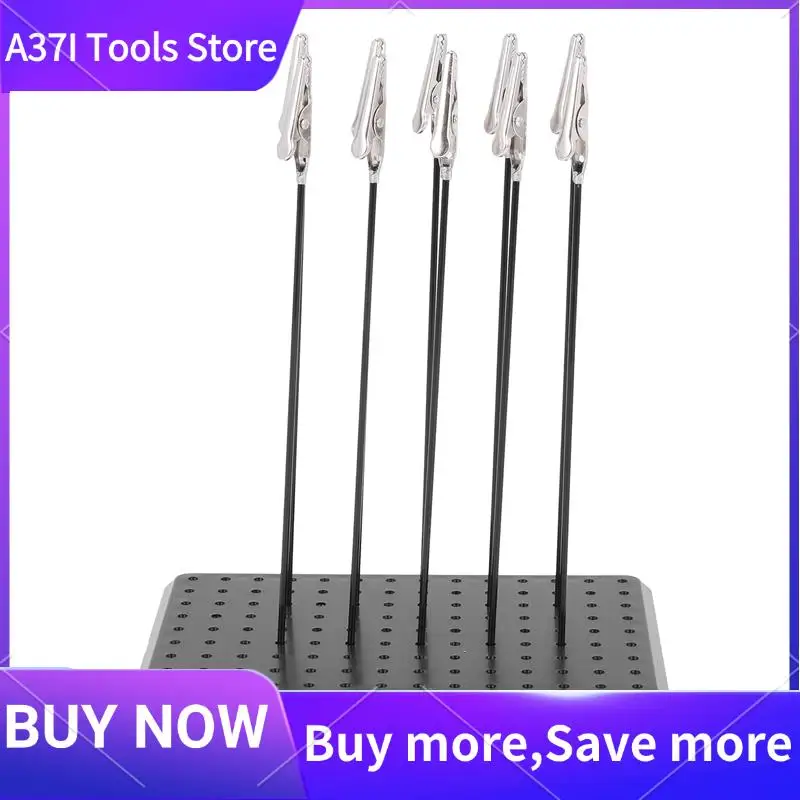

9 X 14 Holes Painting Stand Base With 10Pcs Metal Alligator Clip Stick Modeling Tool Set Toys Hobbies Accessories-[A37I]