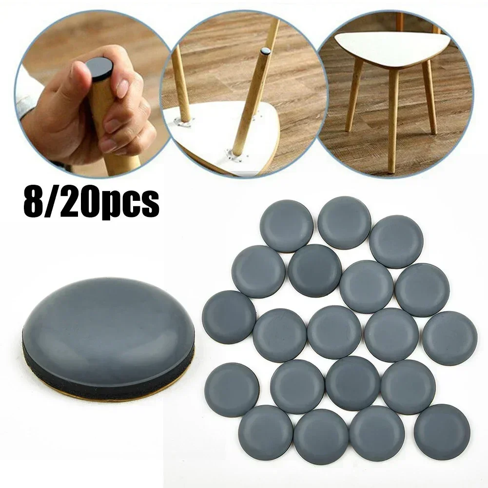 8/20 Pcs Furniture Legs Pads Sliders Self-Adhesive Moving Glides Mover Pads For Tables Sofas Chair Round Or Square Rubber Feet