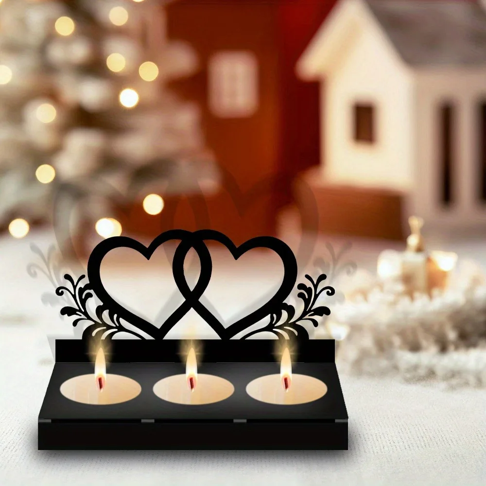 CIFBUY Metal Candlestick Infinite Love Wrought Iron Candle Holder for Valentine Wedding Anniversary Table Decor Romantic Gift