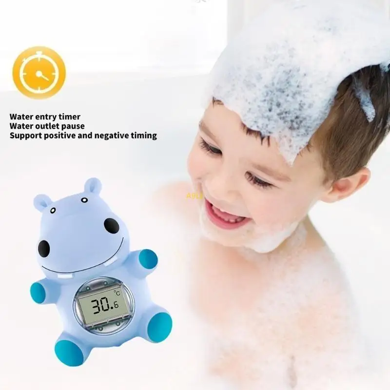 الأسرة 2 في 1 درجة حرارة درجة حرارة حمام الأطفال ، مقياس درجة حرارة الماء التفاعلية آمنة #4