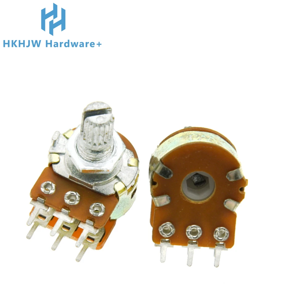 5pcs WH148 B 1K 2K 5K 10K 20K 50K 100K 500K 6PIN Double Potentiometer 15MM