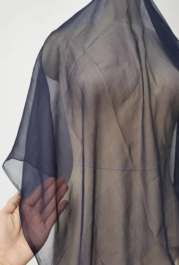 

100 см * 140 см летняя темно-синяя шифоновая ткань из чистого шелка, натуральный мягкий дышащий материал для шитья платьев, блузок