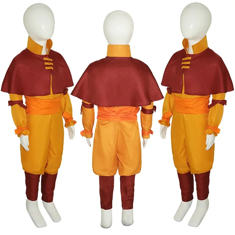 Airbender Cosplay Costume para meninos e meninas, Katara Aang, Desenhos animados, Dia das Bruxas, Carnaval, Disfarce, Terno infantil, Presentes infantis